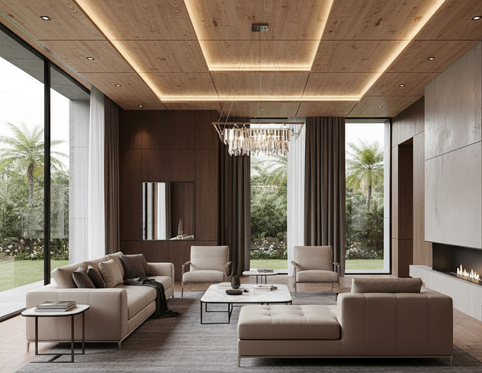 Interior Rumah dengan Plafon Multiplek HPL